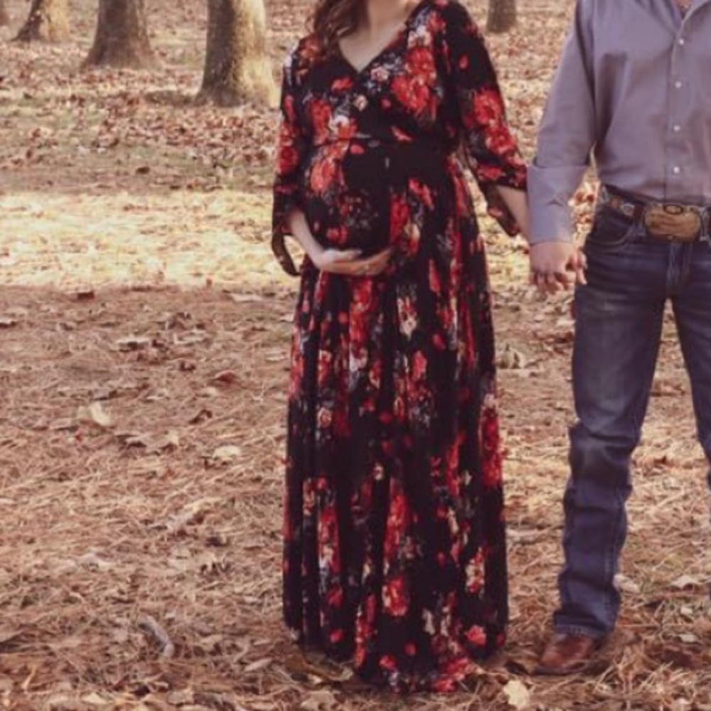 Black and Red Floral Dress